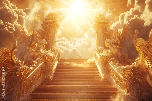 Heavenly Stairway to Paradise: A Divine and Radiant Image