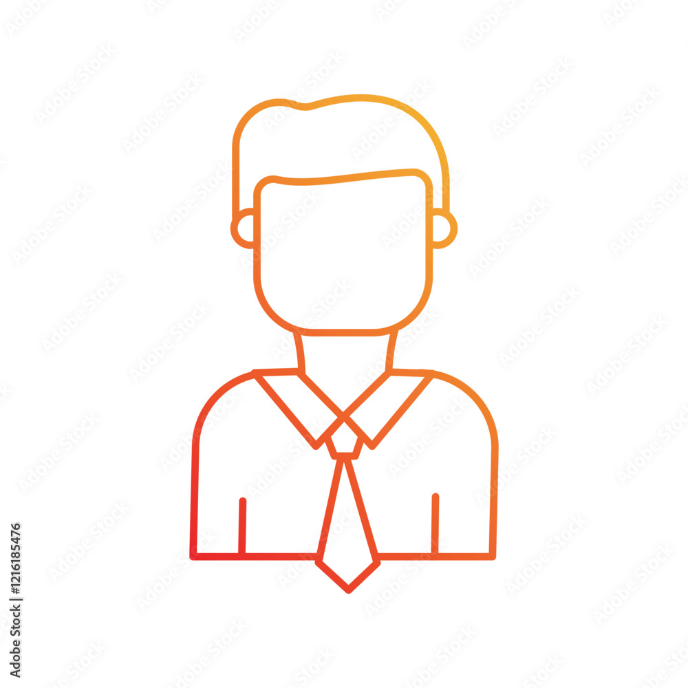 Businessman gradient icon with white background vector stock illustration Businessman gradient icon with white background vector stock illustration