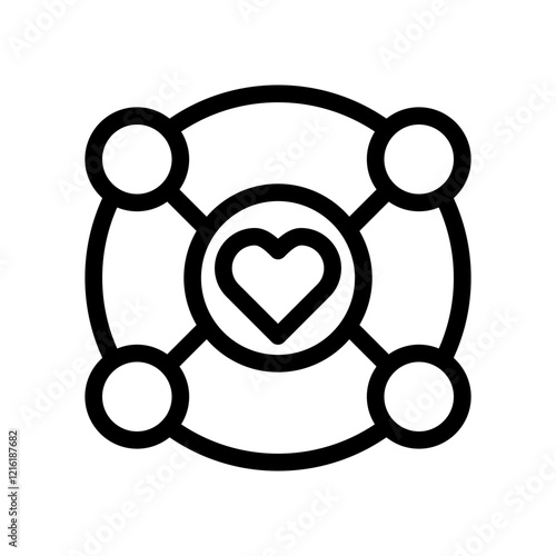 dating app love outline icon
