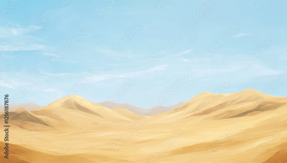 Serene desert landscape under a clear blue sky. Serene desert landscape under a clear blue sky.