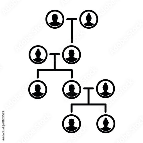 family tree icon on white background	