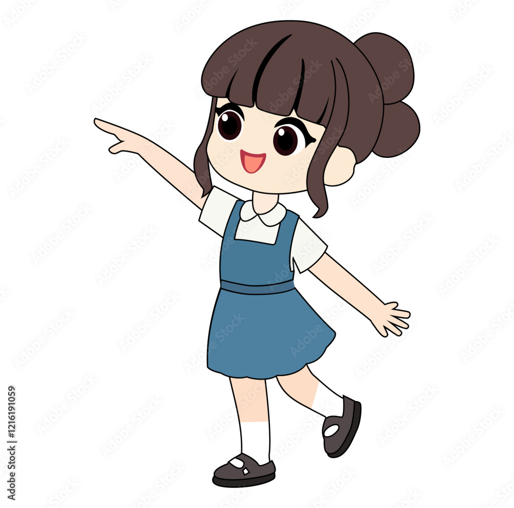 Cartoon Happy Kid Girl Vector Illustration Cartoon Happy Kid Girl Vector Illustration