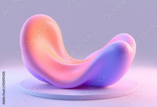Abstract Pink Purple 3d Fluid Shape Design