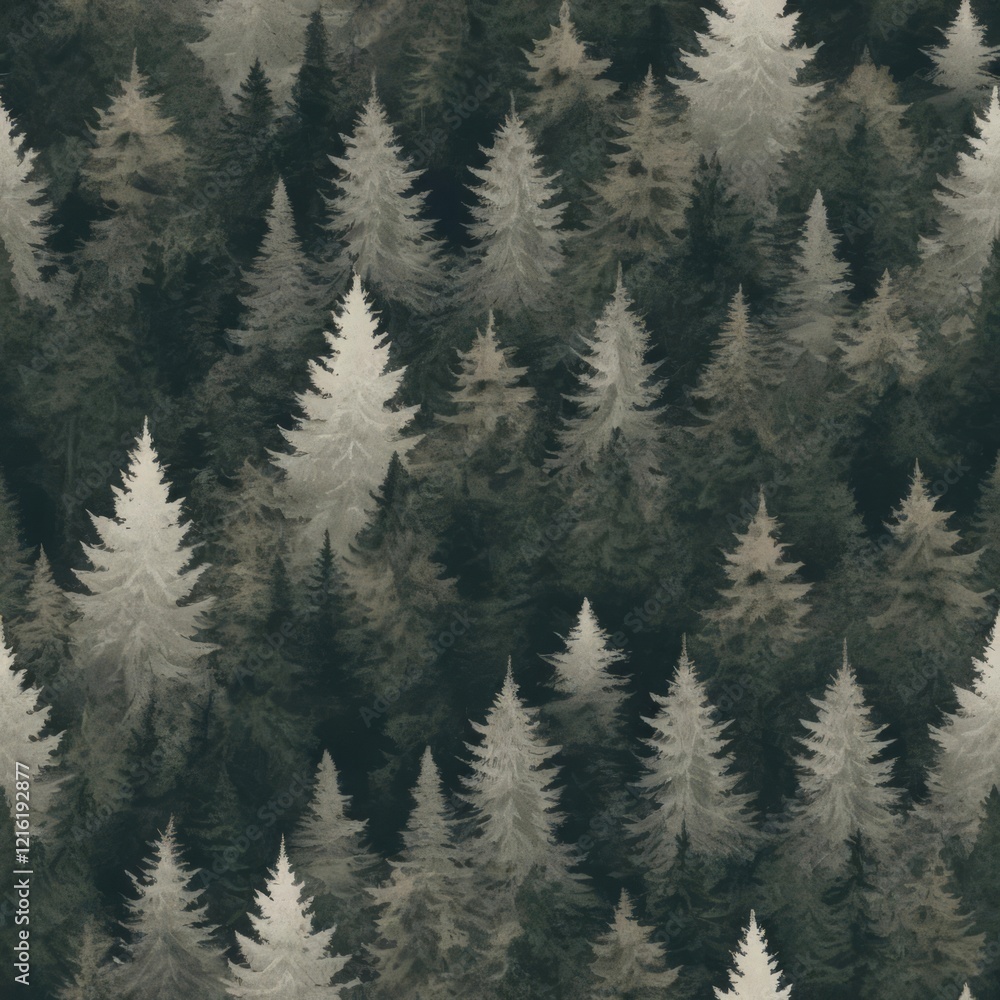 Fototapeta premium Vintage Retro Forest Scene in Earthy Hues.jpeg