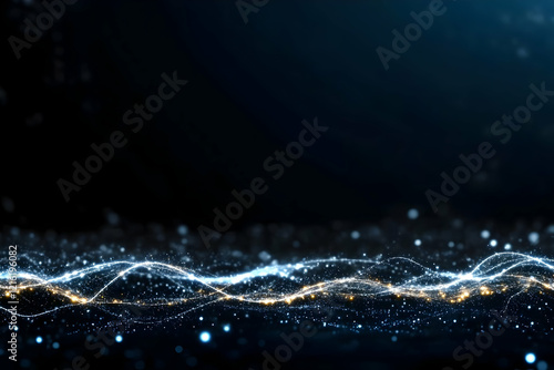 Wallpaper Mural Abstract Background with Glowing Particles Flowing Smoothly and Gracefully Across a Dark Backdrop. Torontodigital.ca