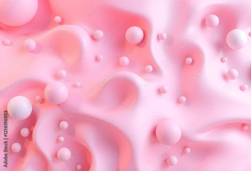 Pink Abstract Background with 3d Spheres Pink Abstract Background with 3d Spheres