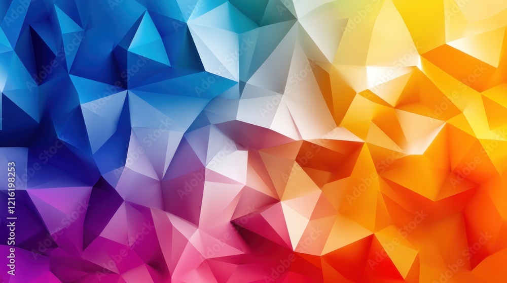 Abstract Colorful Low Poly Background: Vibrant Triangles Abstract Colorful Low Poly Background: Vibrant Triangles