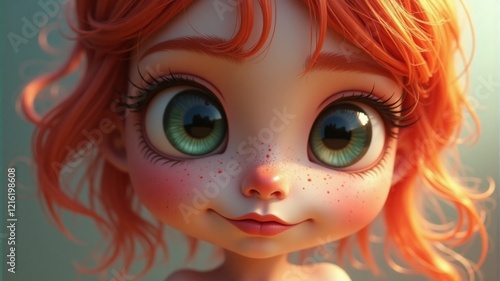 Wallpaper Mural Adorable 3D Render of a Cute Girl Torontodigital.ca