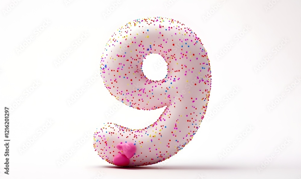 Sprinkled Number Nine Cake Studio Shot Sprinkled Number Nine Cake Studio Shot