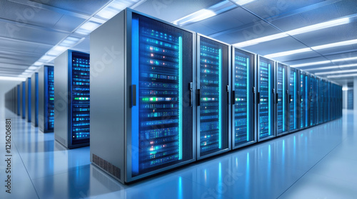 Server management action in data center technology environment -tech viewpoint digital infrastructure concept