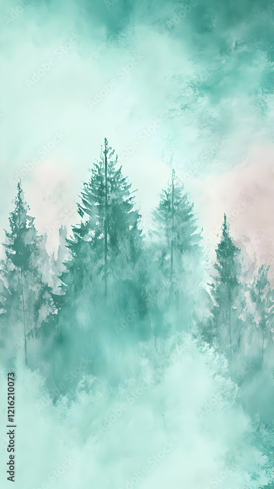 Misty Forest Scene Creates a Serene and Enchanting Atmosphere Beautifully with Soft Light Misty Forest Scene Creates a Serene and Enchanting Atmosphere Beautifully with Soft Light