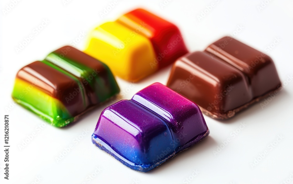 rainbow Chocolate candy isolated on white background rainbow Chocolate candy isolated on white background
