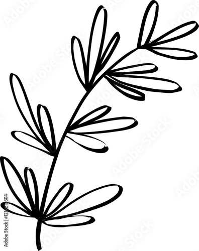leaf line art decoration vector