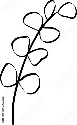 leaf line art decoration vector