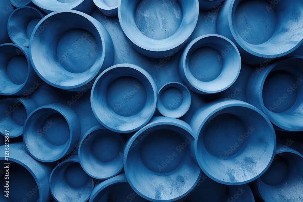 Blue Geometric Rings - Abstract 3D Render Design Blue Geometric Rings - Abstract 3D Render Design