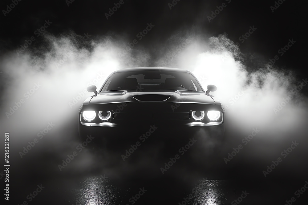 car surrounded by smoke,, AI generated car surrounded by smoke,, AI generated