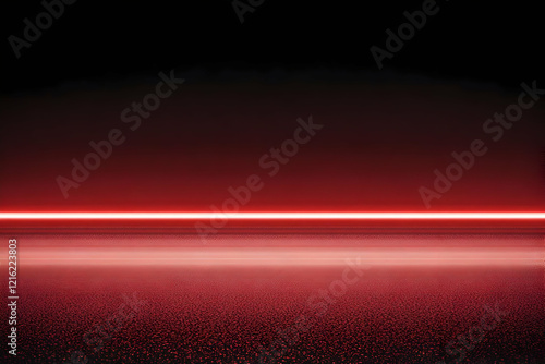 Red Abstract Background with Bright Horizon Line and Textured Surface in Dark Ambient photo