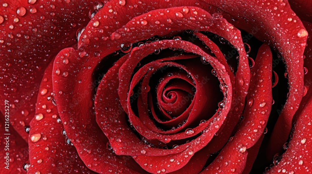 Closeup of a Red Rose with Dew Drops Closeup of a Red Rose with Dew Drops