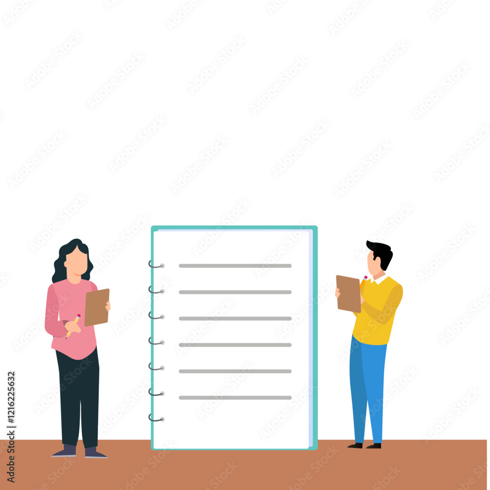 Fototapeta premium Not and checklist