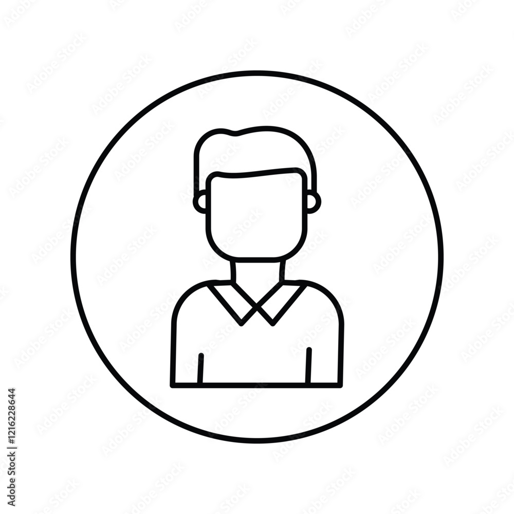 Avatar line icon with white background vector stock illustration Avatar line icon with white background vector stock illustration