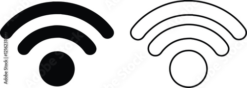 Free Wi-Fi icon flat and outline collection, Wi-Fi symbol and sign in black filled and stroke style. Vector illustration design.