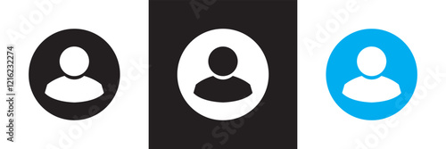 Profile icons and ID card symbols. Design for identity, contact, avatar, and user interface themes. isolated on white and black background. vector illustration. EPS 10
