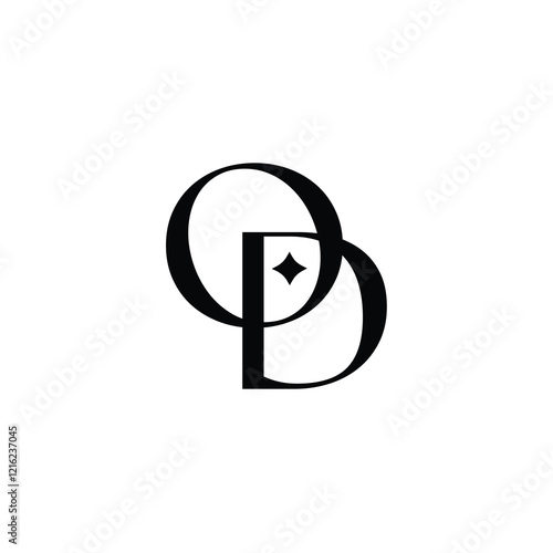 OD monogram logo design letter text name symbol monochrome logotype alphabet character simple logo