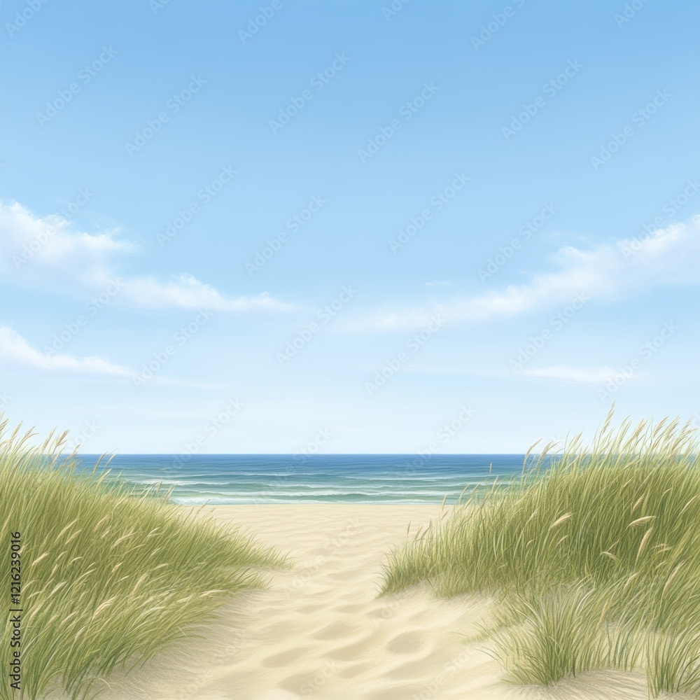 Serene Beach Path. Serene Beach Path.