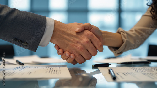 Business Deal Closing Handshake Agreement, Contract, Partnership, Success