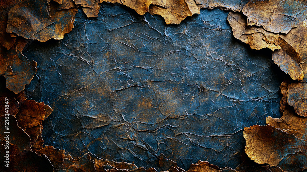 Deep Blue and Gold Abstract Texture: Grunge Background, Vintage Design, Aged Paper, Rustic Pattern Deep Blue and Gold Abstract Texture: Grunge Background, Vintage Design, Aged Paper, Rustic Pattern