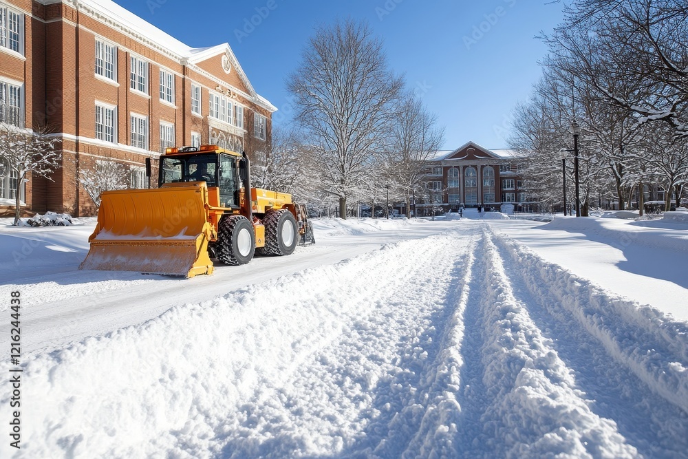 Eco-Friendly Snow Blankets a Vibrant College Campus in Winter's Embrace Eco-Friendly Snow Blankets a Vibrant College Campus in Winter's Embrace