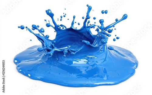 blue topping splash isolated on white background photo