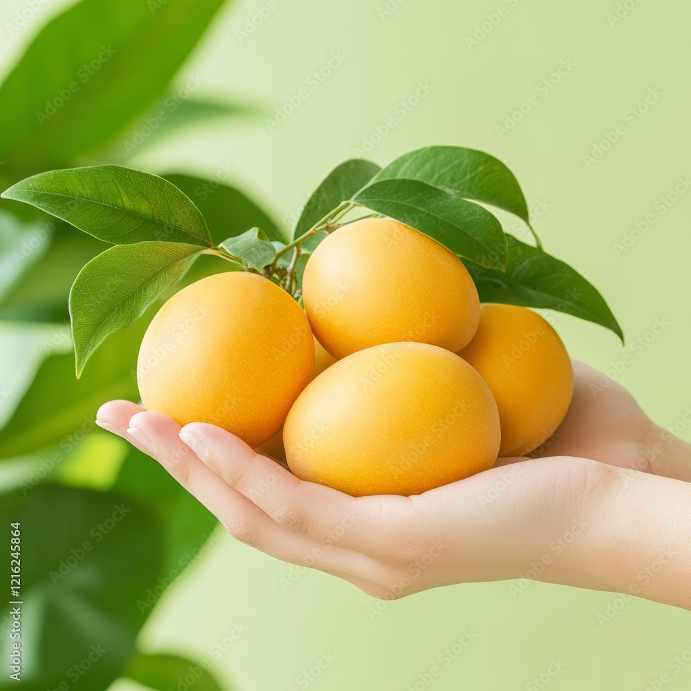 Fresh Yellow Fruit in Hands Fresh Yellow Fruit in Hands