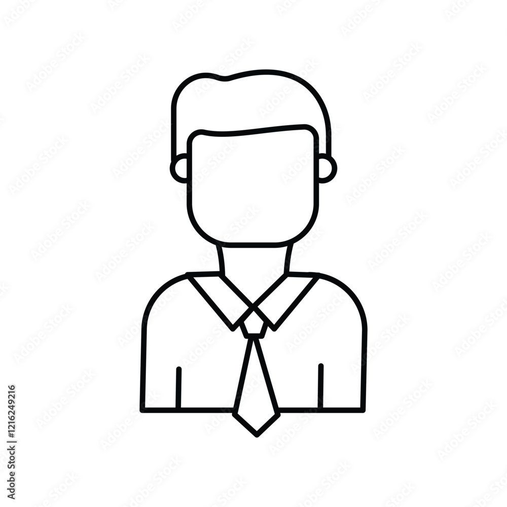 Businessman line icon with white background vector stock illustration Businessman line icon with white background vector stock illustration
