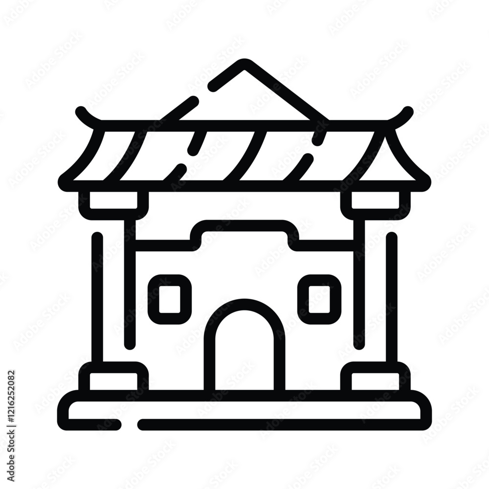 Chinese religious building vector design, chinese temple icon Chinese religious building vector design, chinese temple icon