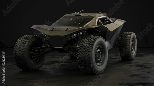 Car with a black background, a high-performance sport vehicle. Powerful car with gold details, designed for fast driving.