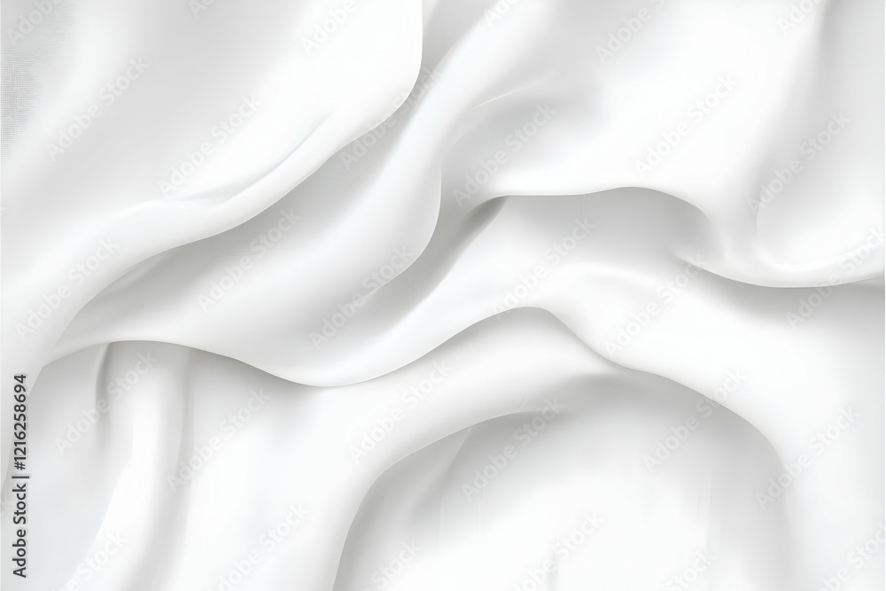 Fototapeta premium White Silk Fabric Flows Gracefully, Creating Elegant Curves and Folds for a Luxurious Background