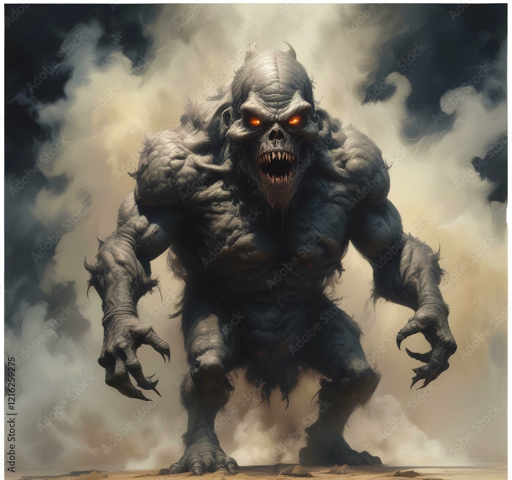 Fototapeta premium Illustration of dusty spooky monster