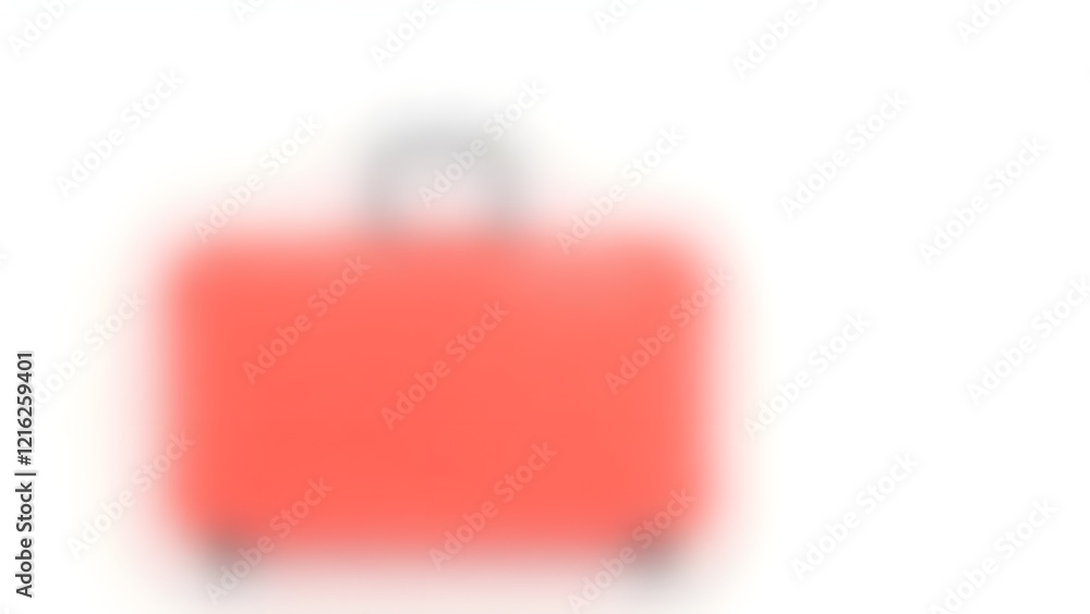 Obraz premium red suitcase isolated solid white background