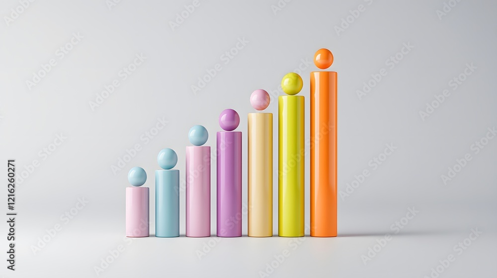Creative clay-rendered bar graph illustrating global data trends studio environment graphic design perspective Creative clay-rendered bar graph illustrating global data trends studio environment graphic design perspective