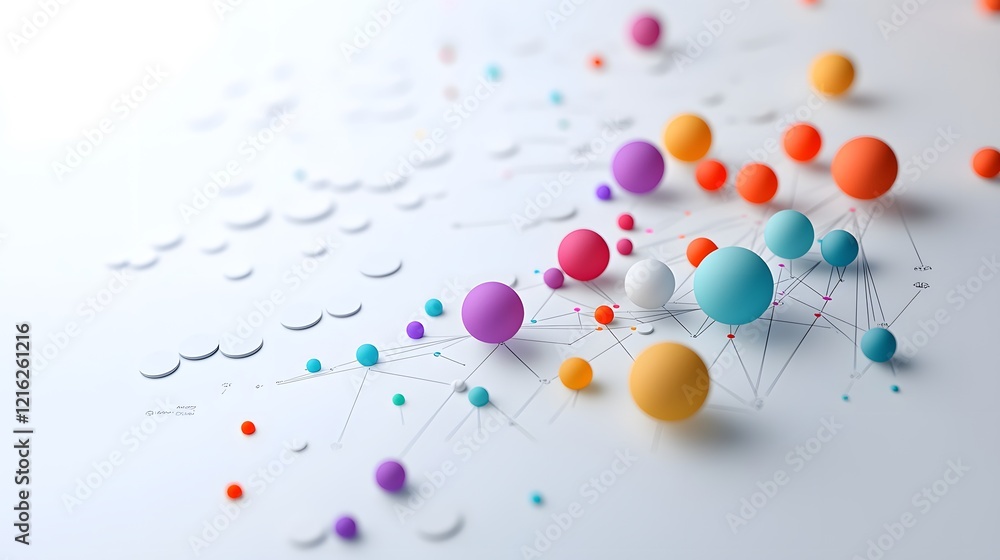 Colorful clay scatter plot mapping customer data insights digital space 3d visualization creative environment aesthetic perspective Colorful clay scatter plot mapping customer data insights digital space 3d visualization creative environment aesthetic perspective