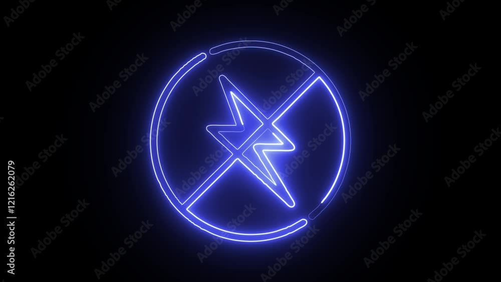 Glowing Neon Power Meter Icon Isolated on Black Background. HD Video Graphic Animation Glowing Neon Power Meter Icon Isolated on Black Background. HD Video Graphic Animation