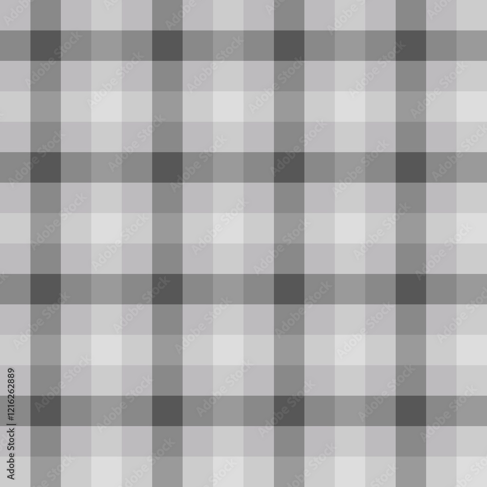 Fototapeta premium Seamless plaid pattern background in light grey.