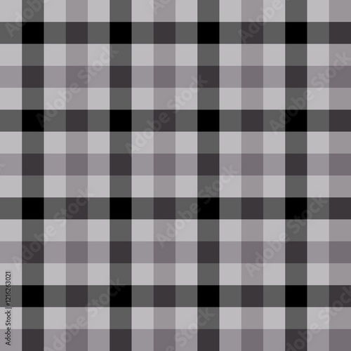 Seamless plaid pattern background in black and grey.