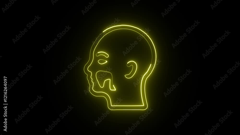 Glowing Neon Teeth Icon Isolated on Black Background. HD Video Graphic Animation Glowing Neon Teeth Icon Isolated on Black Background. HD Video Graphic Animation