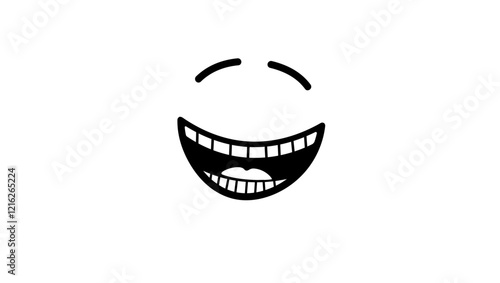 laughter symbol, black isolated silhouette