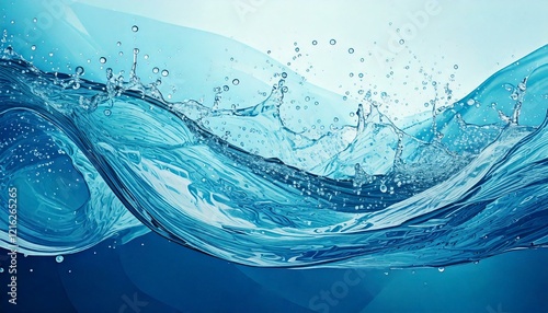 水色、青、白はじけるような背景 素材