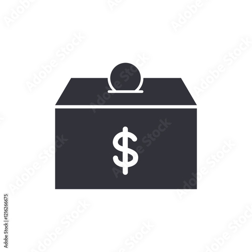 Charity box solid icons, minimalist vector illustration ,simple transparent graphic element .Isolated on white background