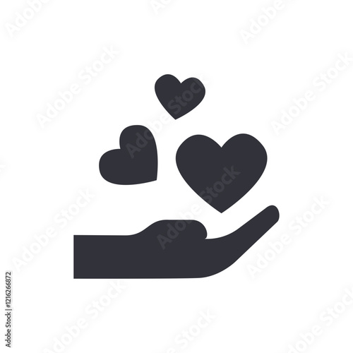 Charity solid icons, minimalist vector illustration ,simple transparent graphic element .Isolated on white background