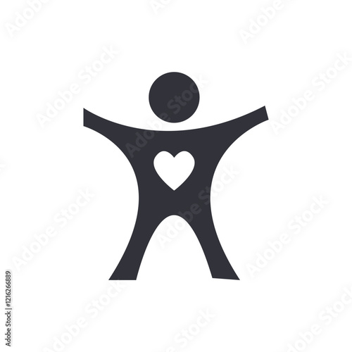 Charity people solid icons, minimalist vector illustration ,simple transparent graphic element .Isolated on white background